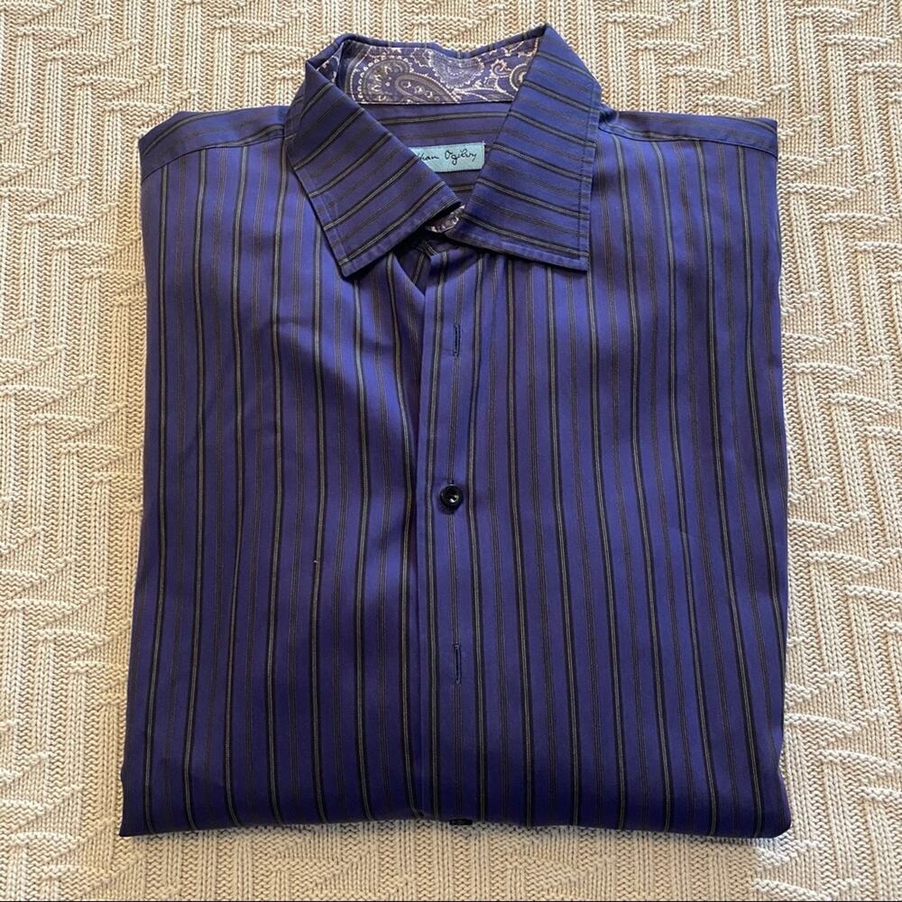 Jonathan Ogilvy purple striped button down